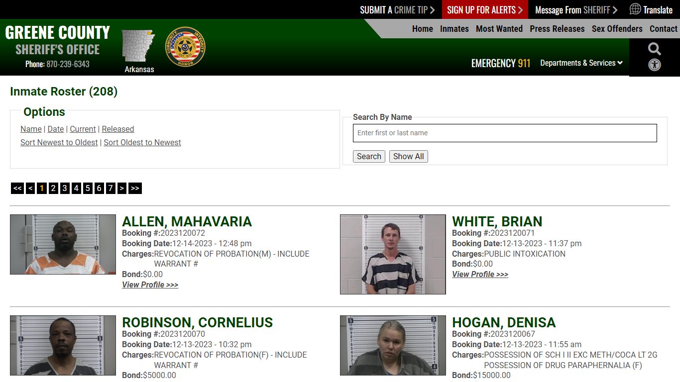 Inmate Roster - Current Inmates Booking Date Descending - Greene County ...